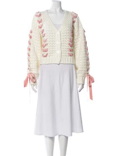 Pre-owned For Love & Lemons V-neck Sweater In Neutrals