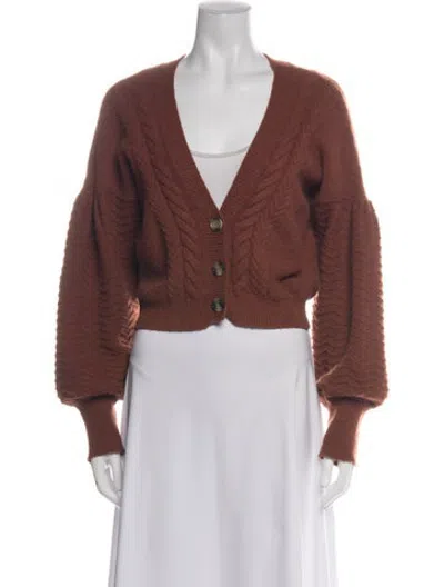 Pre-owned For Love & Lemons V-neck Sweater In Orange
