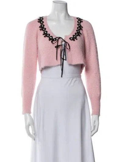 Pre-owned For Love & Lemons V-neck Sweater In Pink