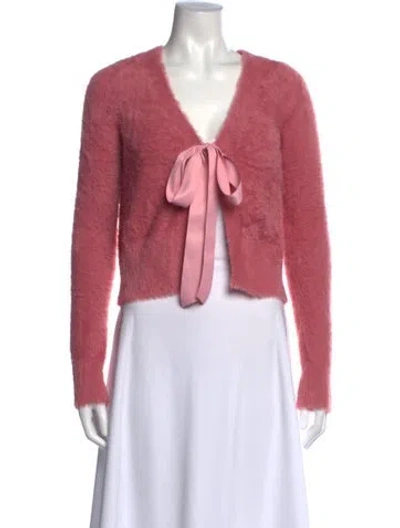 Pre-owned For Love & Lemons V-neck Sweater In Pink