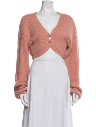 Pre-owned For Love & Lemons V-neck Sweater In Pink