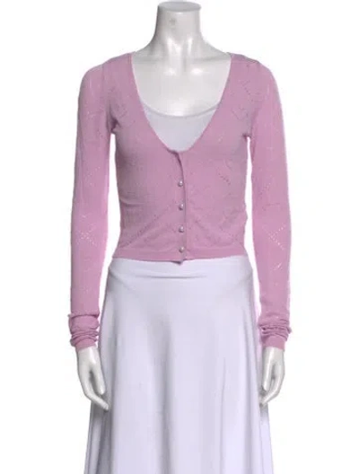 Pre-owned For Love & Lemons V-neck Sweater In Purple