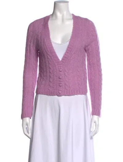 Pre-owned For Love & Lemons V-neck Sweater In Purple