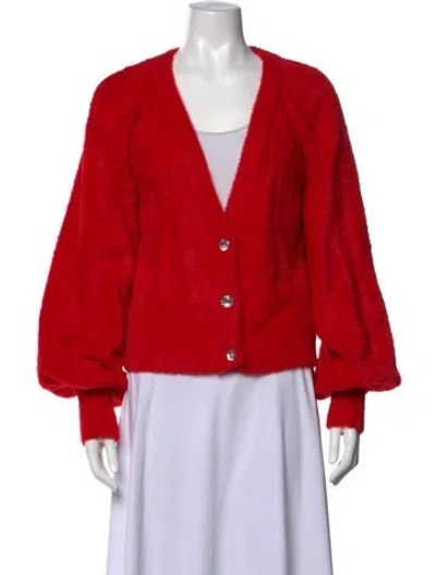 Pre-owned For Love & Lemons V-neck Sweater In Red