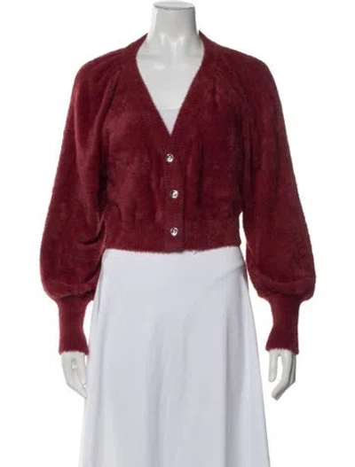 Pre-owned For Love & Lemons V-neck Sweater In Red