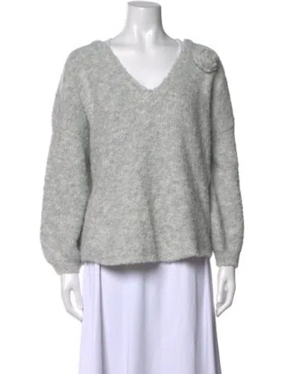 Pre-owned For Love & Lemons V-neck Sweater W/ Tags In Gray