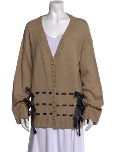 Pre-owned For Love & Lemons V-neck Sweater W/ Tags In Neutrals