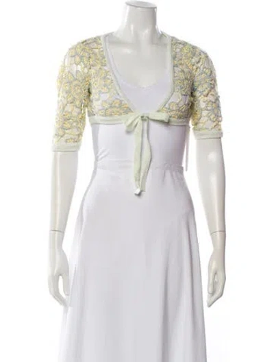 Pre-owned For Love & Lemons V-neck Sweater W/ Tags In White