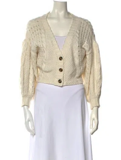 Pre-owned For Love & Lemons V-neck Sweater In White