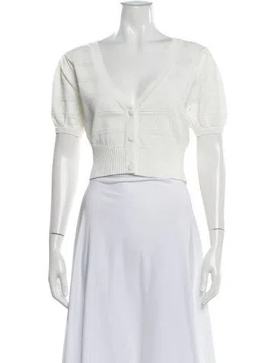 Pre-owned For Love & Lemons V-neck Sweater In White