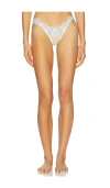 For Love & Lemons Winter Roses Thong Panty In White