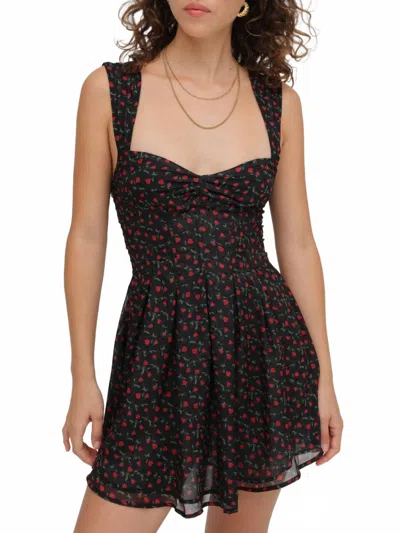 For Love & Lemons Women's August Mini Dress In Black In Multi