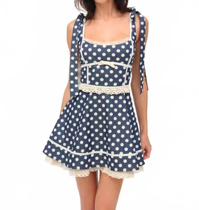 For Love & Lemons Women's Dolly Denim Dot Mini Dress In Indigo In Multi