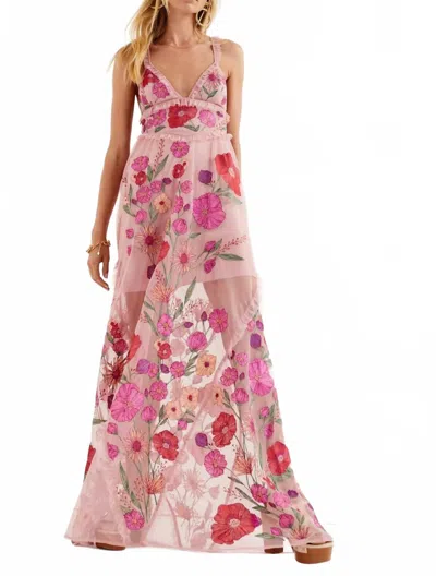 For Love & Lemons Women's Kaylee Maxi Dress In Soft Pink In Burgundy