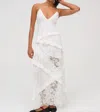 For Love & Lemons Rosalyn Lace Maxi Sundress In White