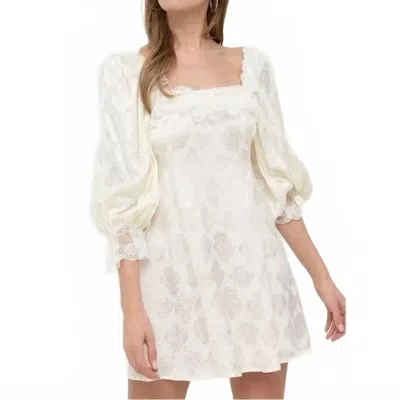 For Love & Lemons Wylye Mini Dress In Cream In White