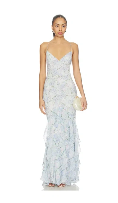 For Love & Lemons X Revolve Elea Maxi Dress In Blue