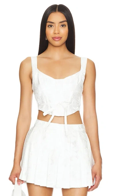 For Love & Lemons X Revolve Mira Crop In White