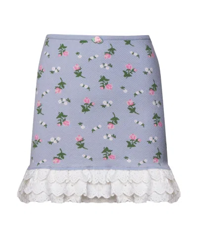 For Love & Lemons Amalia Straight Skirt In Gray