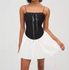 For Love & Lemons Anabella Mixed Media Minidress In Multi