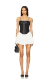 For Love & Lemons Anabella Mixed Media Minidress In Multi