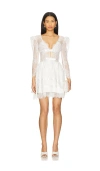 For Love & Lemons Annabelle Lace Mini Dress In White
