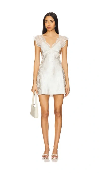 For Love & Lemons Audrey Mini Slip Dress In White