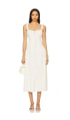 For Love & Lemons Baby Daisy Poplin Midi Dress In White