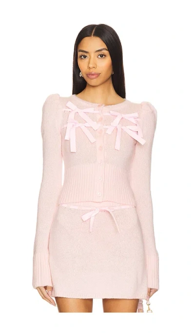 For Love & Lemons Beverly Cardigan In Pink