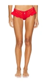 For Love & Lemons Butterfly Lace Ruffle Cheeky Panty In Red