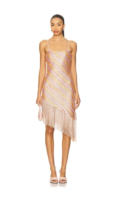 For Love & Lemons Capri Beaded Mini Dress In Pink