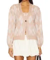 For Love & Lemons Cassidy Argyle Cardigan In Brown In Brown