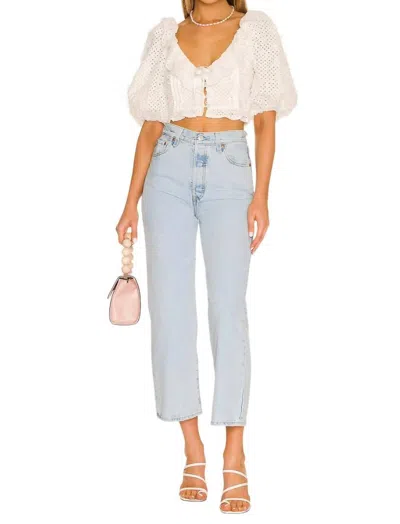 For Love & Lemons Cassie Crop Top In White