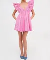 For Love & Lemons Clementine Mini Dress In Pink In Pink