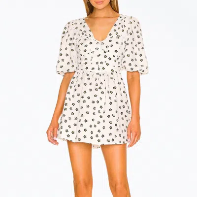 For Love & Lemons Connie Daisy Seersucker Mini Dress In Ivory In Multi
