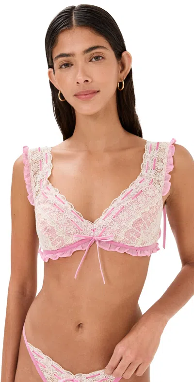 For Love & Lemons Dauphine Bralette Pink