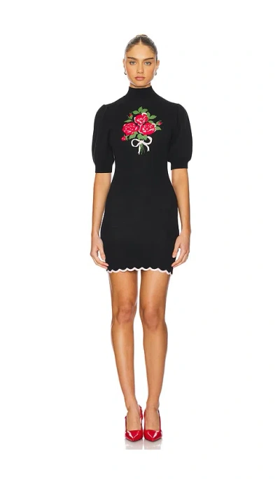 For Love & Lemons Donella Knit Mini Dress In Black