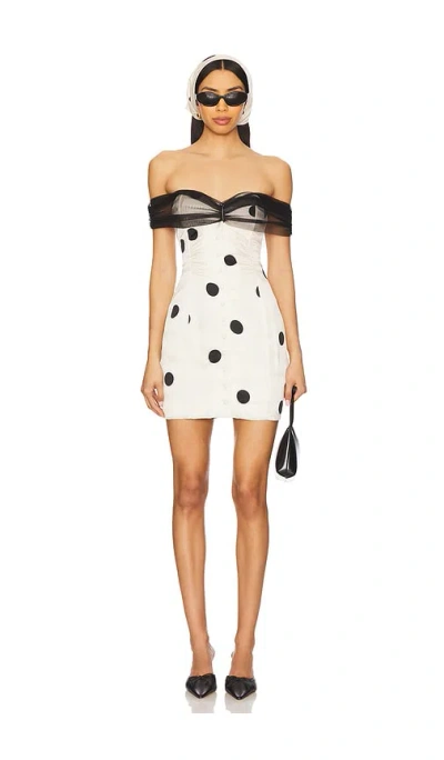 For Love & Lemons Dorothy Dot Mini Dress In Cream