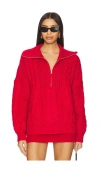 For Love & Lemons Strickpullover Drina Henley In Red