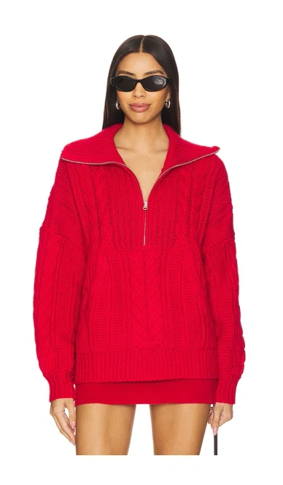 For Love & Lemons Strickpullover Drina Henley In Red
