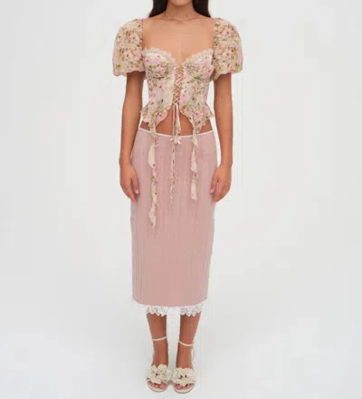For Love & Lemons Emmaline Corset Top In Multi Color