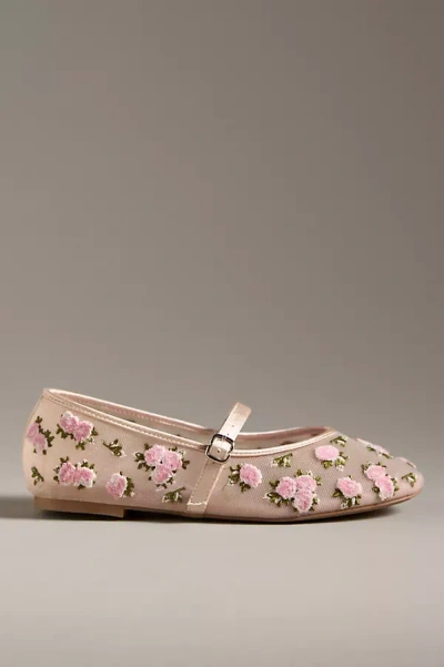 For Love & Lemons Evelyn Embroidered Ballet Flats In Multicolor