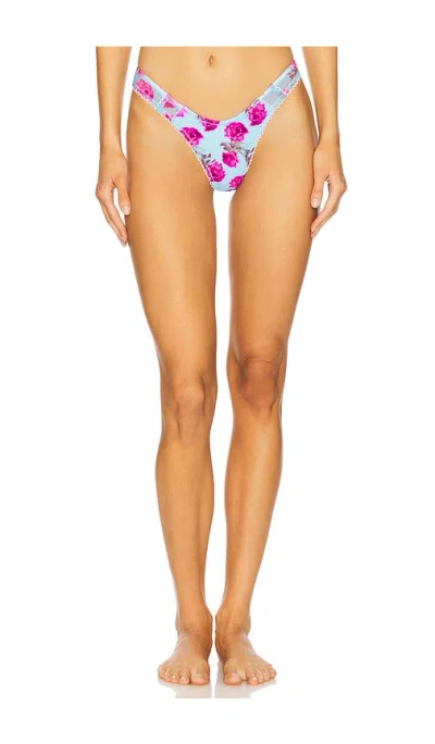 For Love & Lemons Floral Stems Bikini Bottom In Blue