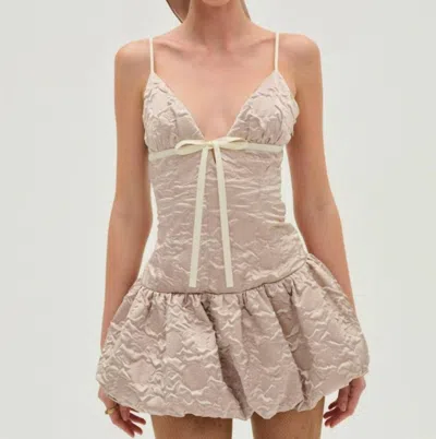 For Love & Lemons Flower Satin Mini Dress-rose In Pink Floral