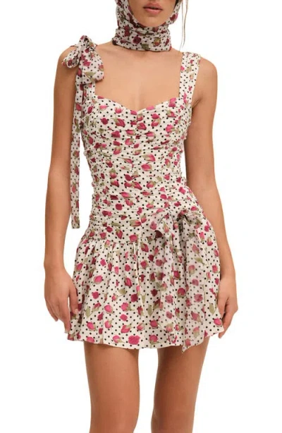 For Love & Lemons Betty Bud Fit & Flare Minidress