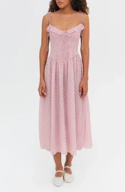 For Love & Lemons Maxine Midi Dress In Pink