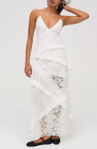 For Love & Lemons Rosalyn Maxi Dress White