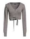 FOR LOVE & LEMONS FOR LOVE & LEMONS WOMAN CARDIGAN DOVE GREY SIZE L ACRYLIC, POLYESTER, NYLON