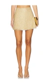For Love & Lemons Glitter Grid Mini Skirt In 골드