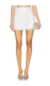 For Love & Lemons Glitter Grid Mini Skirt In White